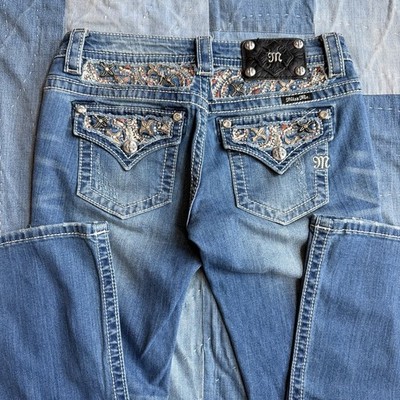 Miss Me Jeans 27 Boot Cut Y2K Signature Rise Sparkle Western 00s Rhinestone