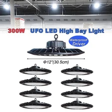300W 30000 Lumen High Bay Led Lights Garage Led UFO Light Ceiling Mount Fixtures