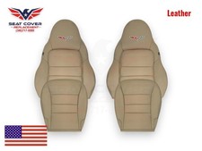 2005–2013 Corvette C6 Tan Seat Covers – Perforated Genuine Leather Set
