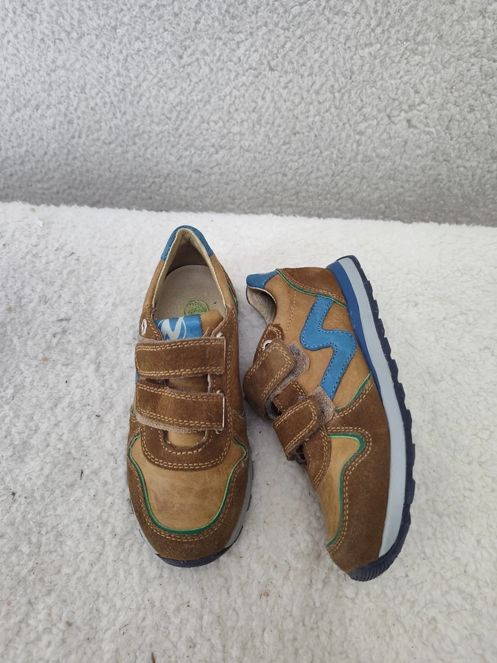 Zapatilla deportiva Naturino para niños pequeños 28 marrón azul verde zapatos cómodos informales US11 Foto 4 de 4