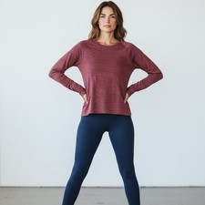 Spyder Women s Long Sleeve Brushed Active Top Pomegranate Heather, M