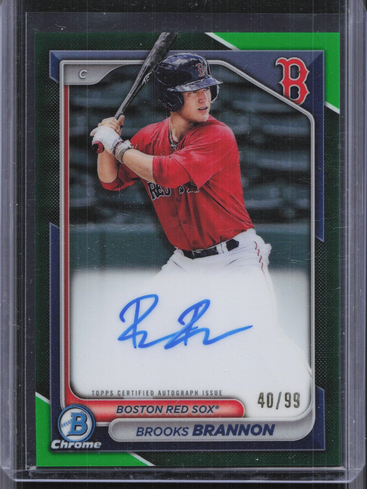 2024 Bowman Chrome #CPA-BB Brooks Brannon Green Refractor Auto #/99