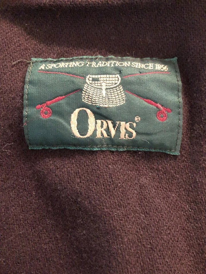 Chaqueta de Colección Orvis Para Hombres 2XL Cuello de Cuero Extraíble Forro de Lana Bombardero Años 90 Foto 4 de 4