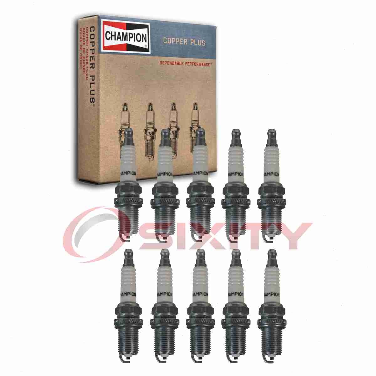 10 pc Champion Copper Plus 337 Spark Plugs for RC8YC 6962 Ignition Wire ib