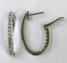 QVC 1.50cttw White Topaz Gemstone Sterling Silver Inside Out Hoop Earrings — photo 1