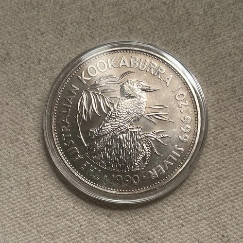 1990 Australia The Australian Kookaburra $5 Round 1 oz .999 Silver