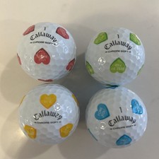 NEW Callaway Chrome Tour Truvis Candy Hearts Valentines Day Logo 4 Golf Balls 