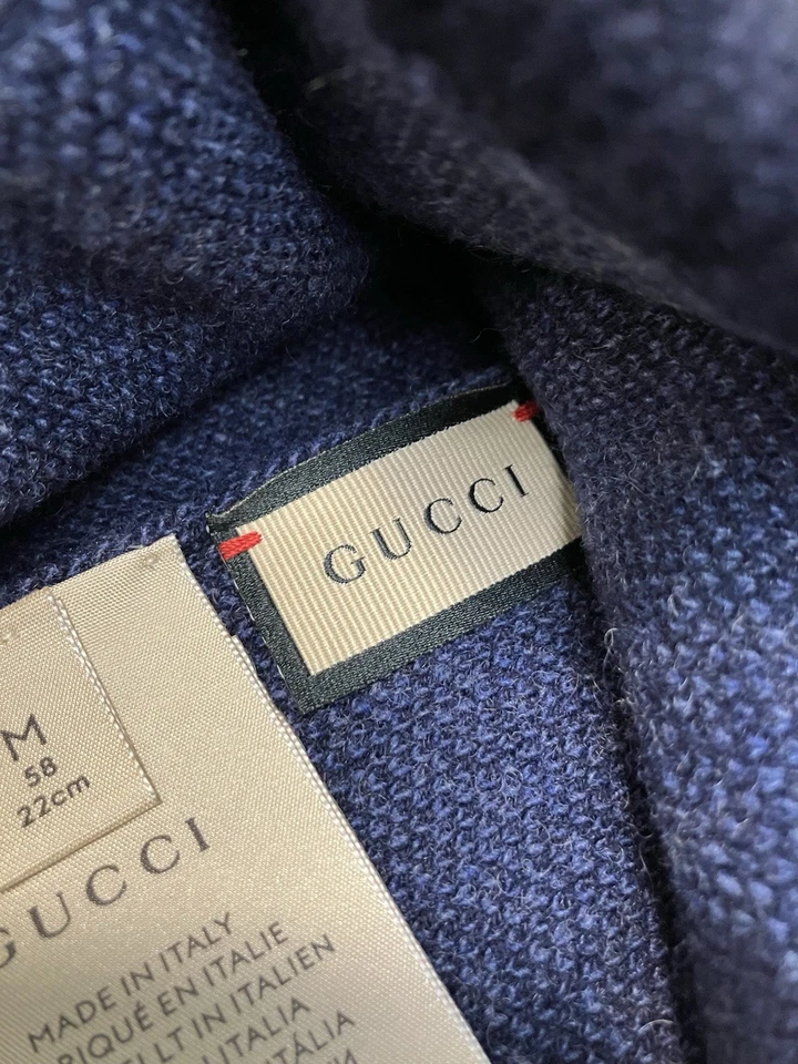 Gucci GG Cashmere Embroidered Beanie Hat Medium 6768274GABX-4469-M RRP £355 - Image 3 of 4