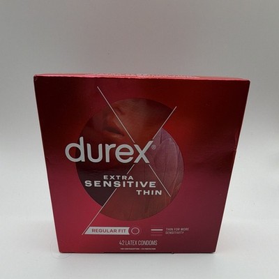 Durex Extra Sensitive Thin Regular Fit Latex Male Condoms - 42ct