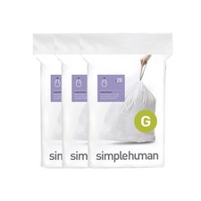 Image of Simplehuman CW0257 code G Custom Fit Bin Liner Bulk Pack, White Plastic (3 Pack