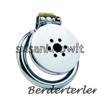 Male Stainless Steel Chastity Device Flat Metal Chastity Cage Lock Belt Rings