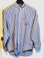 Tommy HilfigerGray White Stripe Shirt Sz M Long Sleeves Button Up Some Wear