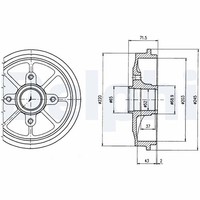 2X Bremstrommel Delphi BF484 FüR 1007 C3 C2 CitroËN Peugeot DS 206 2A SW 2E Van