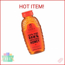 Nate's 100 Pure, Raw Unfiltered Honey - Award-Winning Taste, 16 oz. Squeeze B