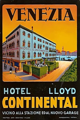 Venezia Hotel Lloyd Continental Vintage Poster    24x36  Rare Reprint   
