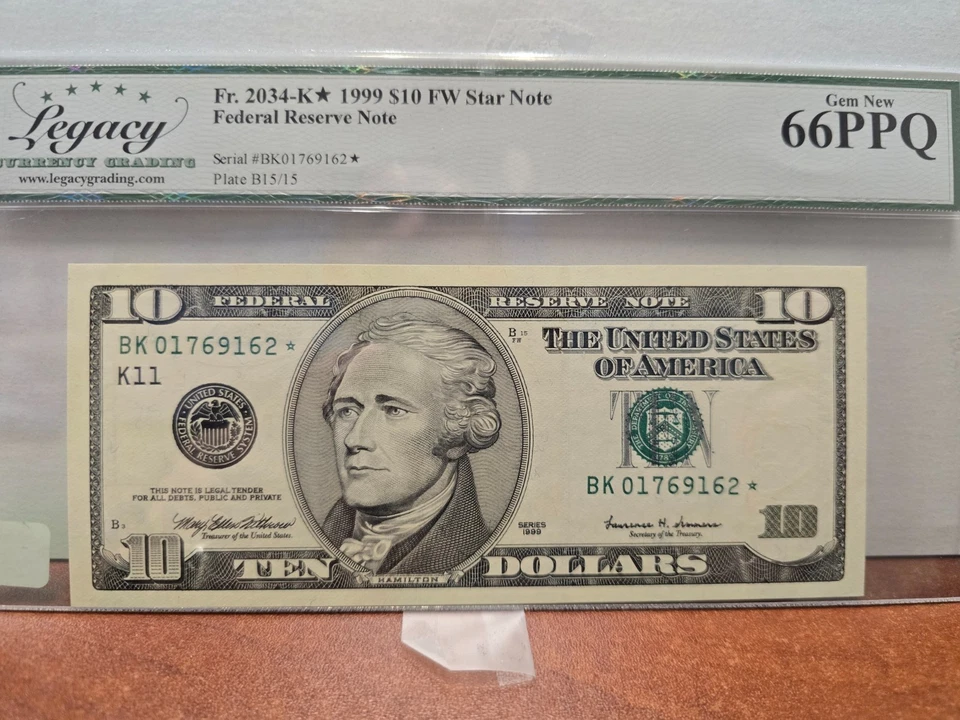 Fr. 2034-K* (BK* Block) 1999 $10 Dallas Federal Reserve Star Note Crisp - Image 2 of 4