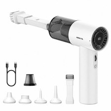 Computer Keyboard Cleaner Portable Vacuum and Compressed Air Duster White