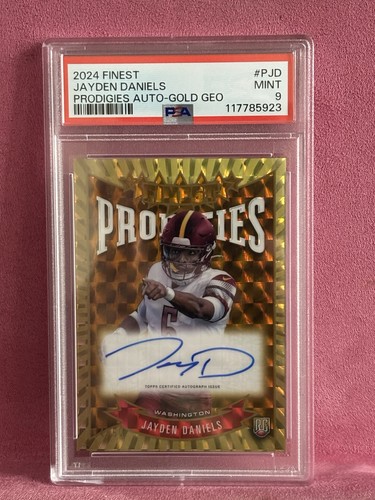 2024 Topps Finest - Prodigies Autographs Jayden Daniels #P-JD 14/50 Gold PSA 9