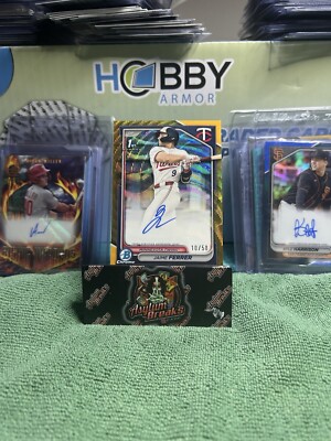2024 Bowman Chrome Draft Jaime Ferrer 1st Gold Wave Refractor Auto 10/50 Twins