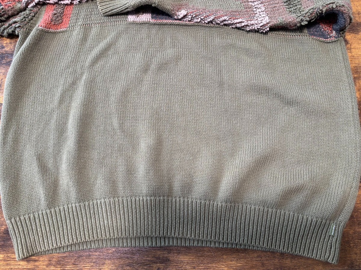 Supreme Chenille Logo Sweater 21AW Crewneck Knit Olive Khaki Supreme Chenille Logo Sweater 21AW Crewneck Knit Olive Khaki