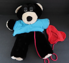 Amaze Healing Wings Plush Goodie Bear Black Full Body Hand Puppet w/ Heart Pouch