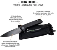 Glow Rhino Fermi 2 Real Tritium Glow in the dark Knife BattlBox Exclusive