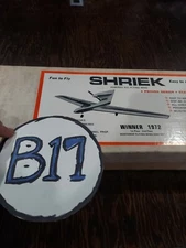 Vintage SHRIEK POWERED R/C FLYING WING  Balsa Kit BY MODEL DYNAMICS WS-67'' 
