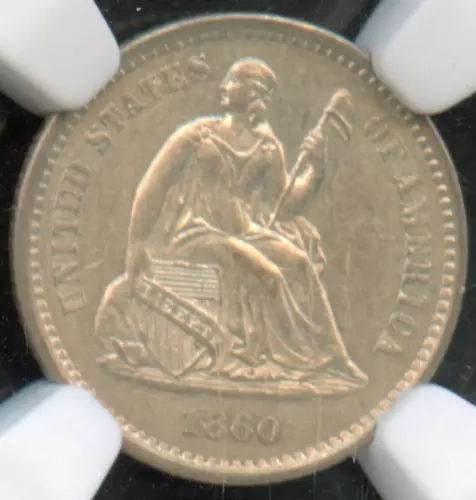NGC - Seated Liberty Half Dime - H10c - 1860 O - AU-58