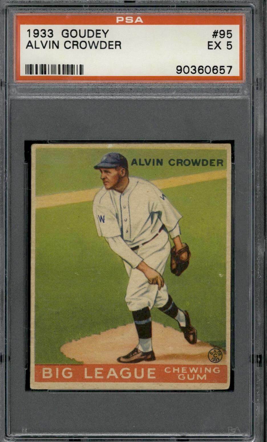 1933 Goudey #95 Alvin Crowder - PSA 5