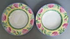 2 Villeroy & Boch A Rose Switch 7 Summerhouse Large 9 1/2" Rim Soup Bowls