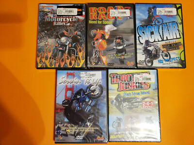 Lot of 5 Motorcycle DVDs - Motorcycle Rallies, Street races, Stunts ...