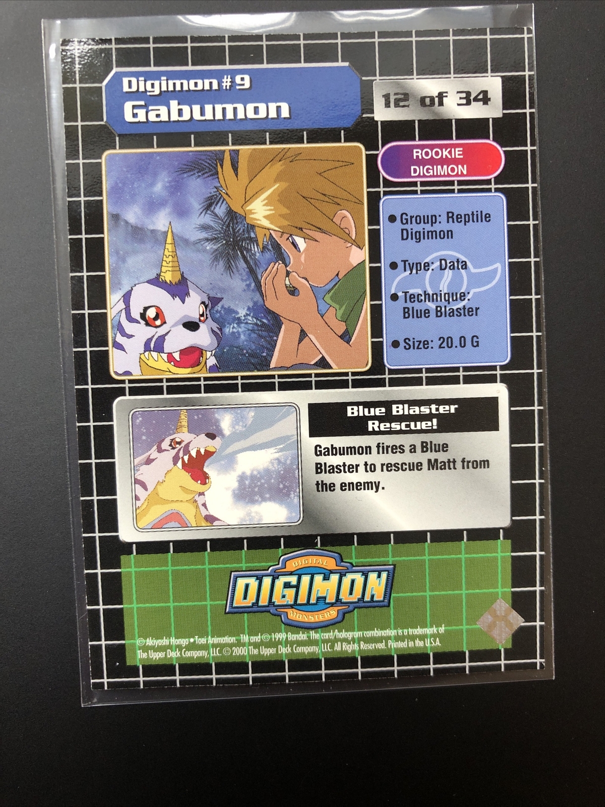 1999 Upper Deck Digimon - Digital Monsters Series 1 Prism Foil Gabumon #12 - Picture 8 of 11