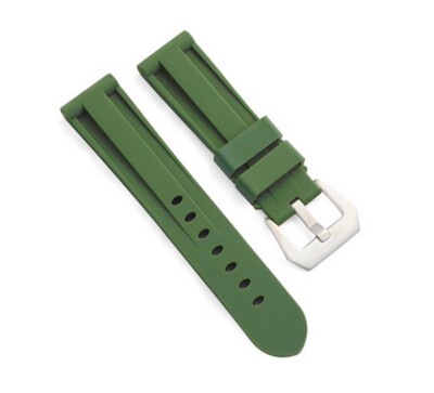 Premium FKM Uhrenarmband mit Tubes Modell Raffina grün 22 mm, komp. Panerai