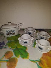 11 Piece Miniature Porcelain Soup Tureen Set Cow Farm Country Theme