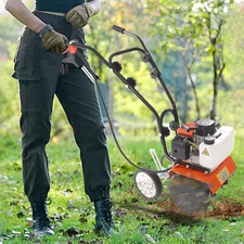 43CC Cultivator Tiller 2 Stroke Gasoline Powered Hand Rotary Tiller Garden Farm