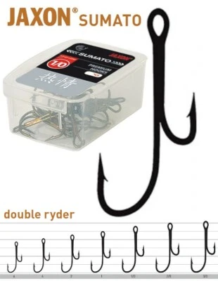 20 x JAXON SUMATO DOUBLE RYDER HOOK RYDER - DOPPELHAKEN ZANDERHAKEN ANGELHAKEN