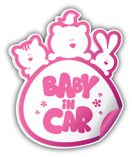 Baby In Car Girl Sign Car Bumper Sticker Decal