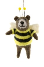 BUMBLE BEAR In Honey Bee Felt Costume Christmas Ornament by Cody Foster