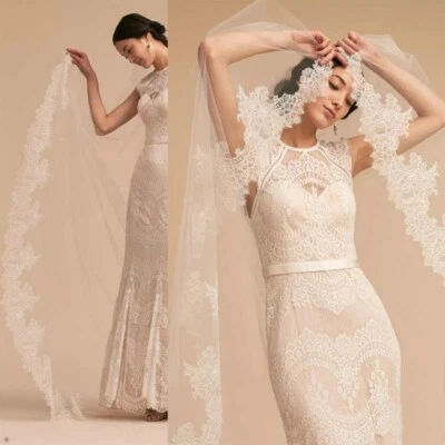 Boho Brautkleid Hochzeitskleid Column Weiß Ivory Maßgeschneidert 38 40 42 44 - Bild 1 von 4