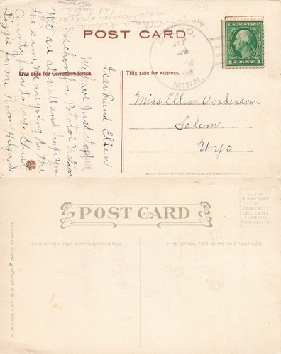 LOTE DE 2 POSTALES VINTAGE A/S PARED MUJER NOSTÁLGICA Y HOMBRE NECESITADO c1910 090123 S - Imagen 2 de 6