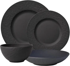 Manufacture Rock 4-Piece Place Setting, Plates & Bowls, Premium Porcelain, Made
