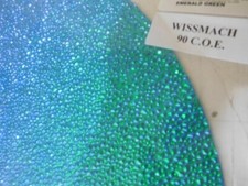 Dichroic Glass:CBS 90COE Emerald Green on Dew Drop Textured Thin Black- 3" Sq