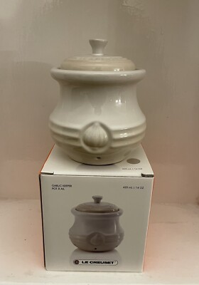 Le Creuset Knoblauchbehälter Glas Knoblauch Topf - Baiser (NEU)