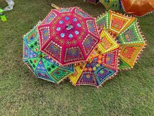 Set Of 2 Umbrella Embroidery Parasols Wedding Backdrops Hanging Small Umbrella