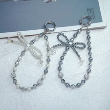 Women's Fashion Beaded Strap 10" Pearls Jewelry Phone Chain Key Rings