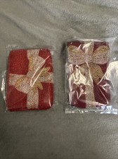 Vintage Neiman Marcus Beaded Set, Clutch  Coin Purse, Silver  Gold Bow Design