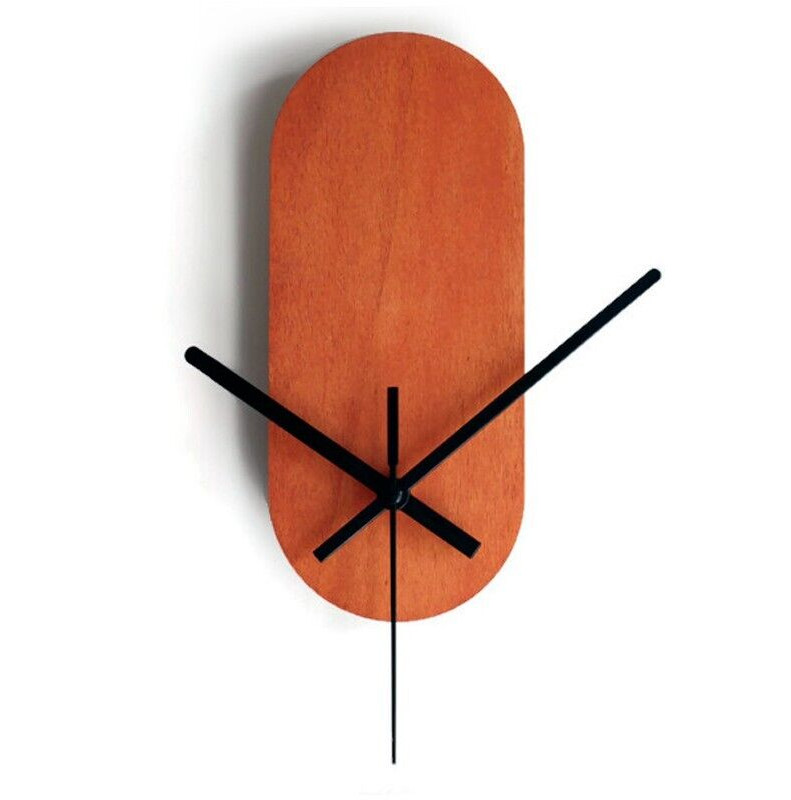 Stylish Tiny Wooden Cherry Wall Timekeeper - Quiet, Mounted Clock for Entry Room