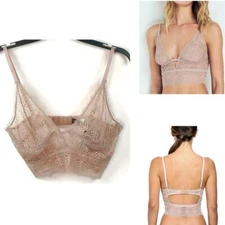 else Ivy Lace Decollete Longline Soft Cup Bra Ballet Pink Size S New EC-344B