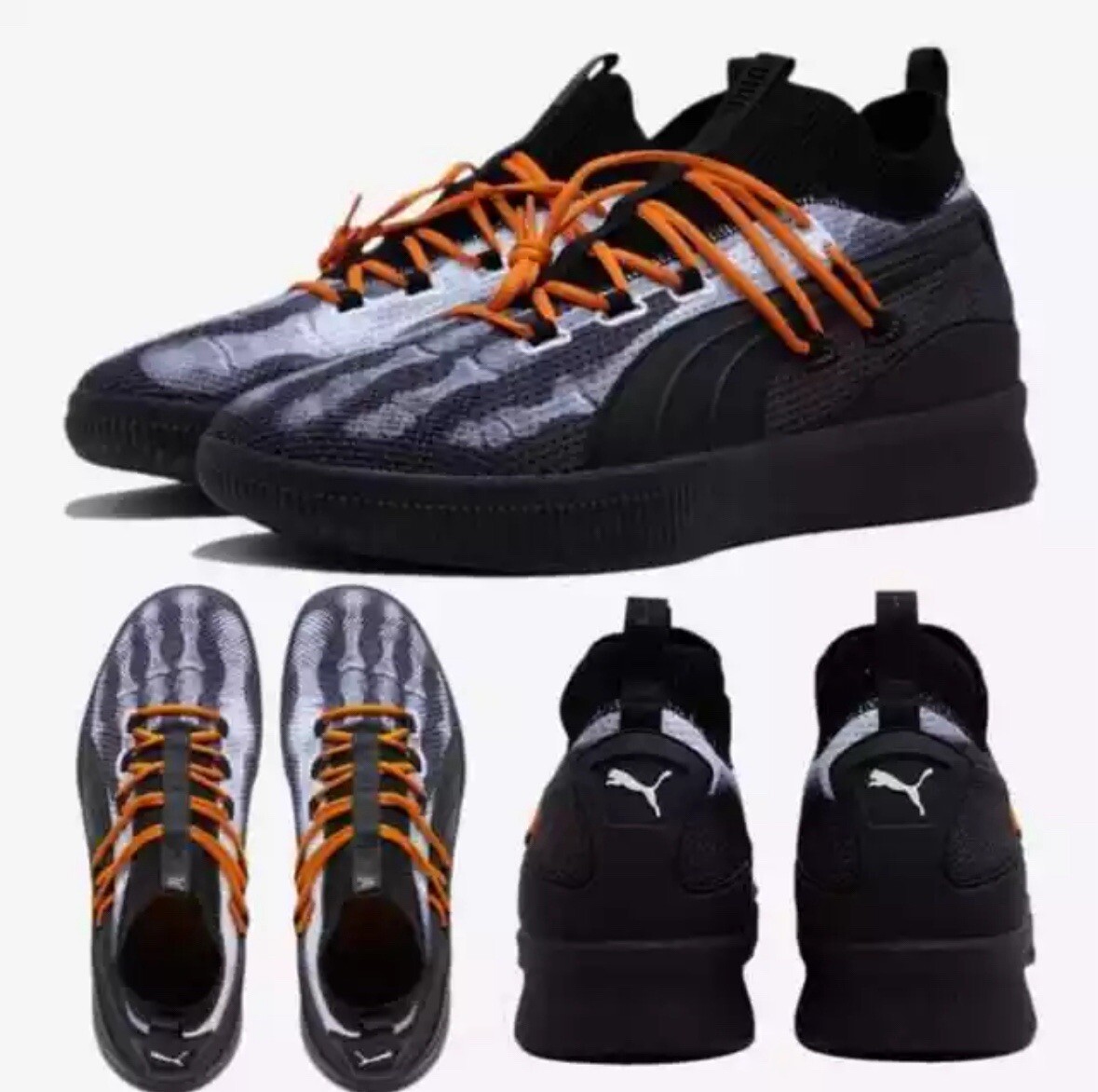 暗殺 Puma CLYDE COURT X-Ray Skeleton Halloween Black Orange Air