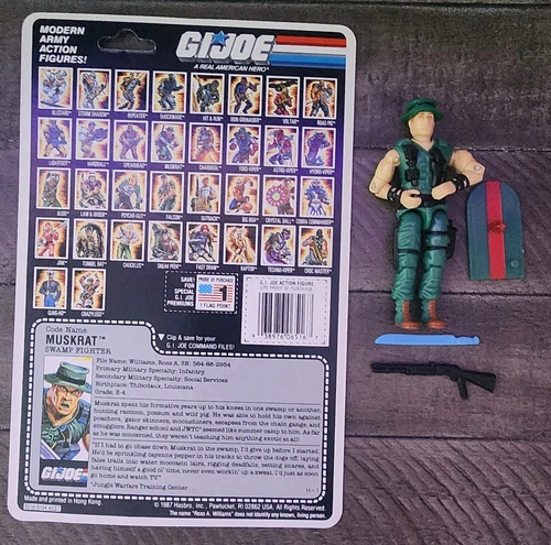 1988 Vintage G.I. GI Joe Lot 3.75 ARAH Muskrat v1 Full Card Back 100% Complete
